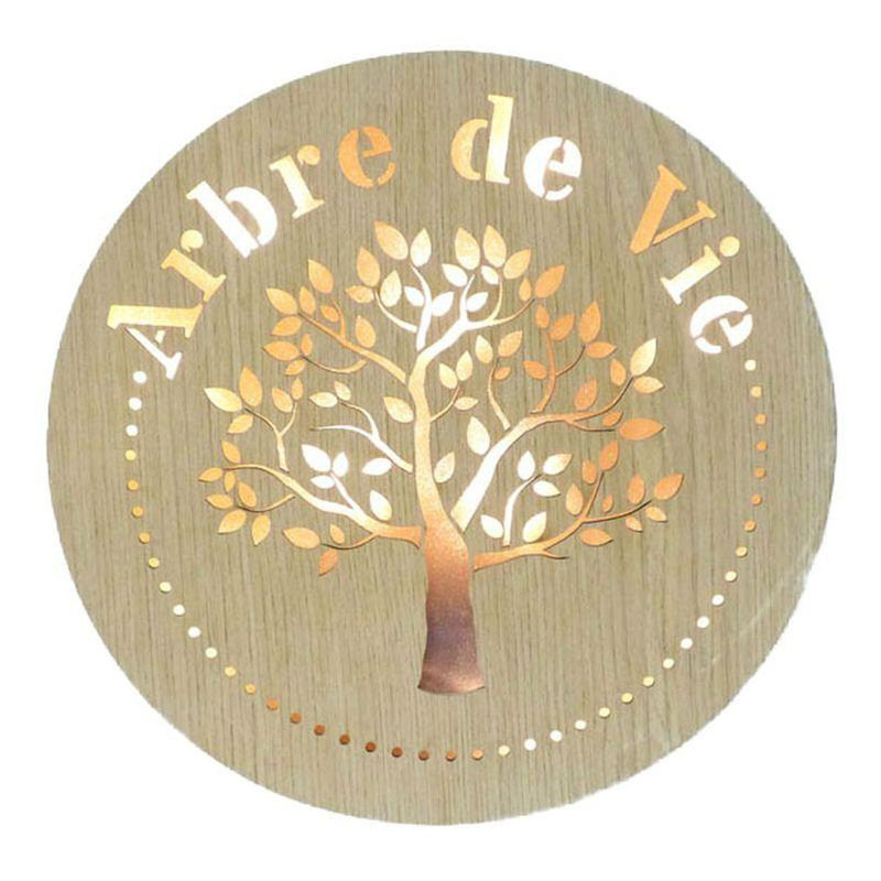 Plaque murale ronde avec arbre de vie