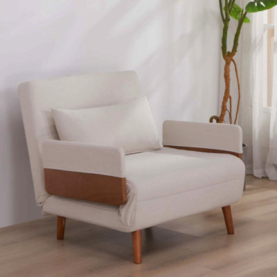 Modern Convertible Sleeper Sofa Bed-Modular 2-Seater Design, Breathable Linen Fabric, Transforms In 10 Seconds, 3-Level Adjustable Backrest, Silent Hinges, Space-Saving Multi-Functional Sleeper