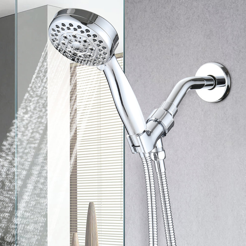Handheld 5 Mode Shower, High , Trim, Abs Made Spray Shower Head, , Head, Silver