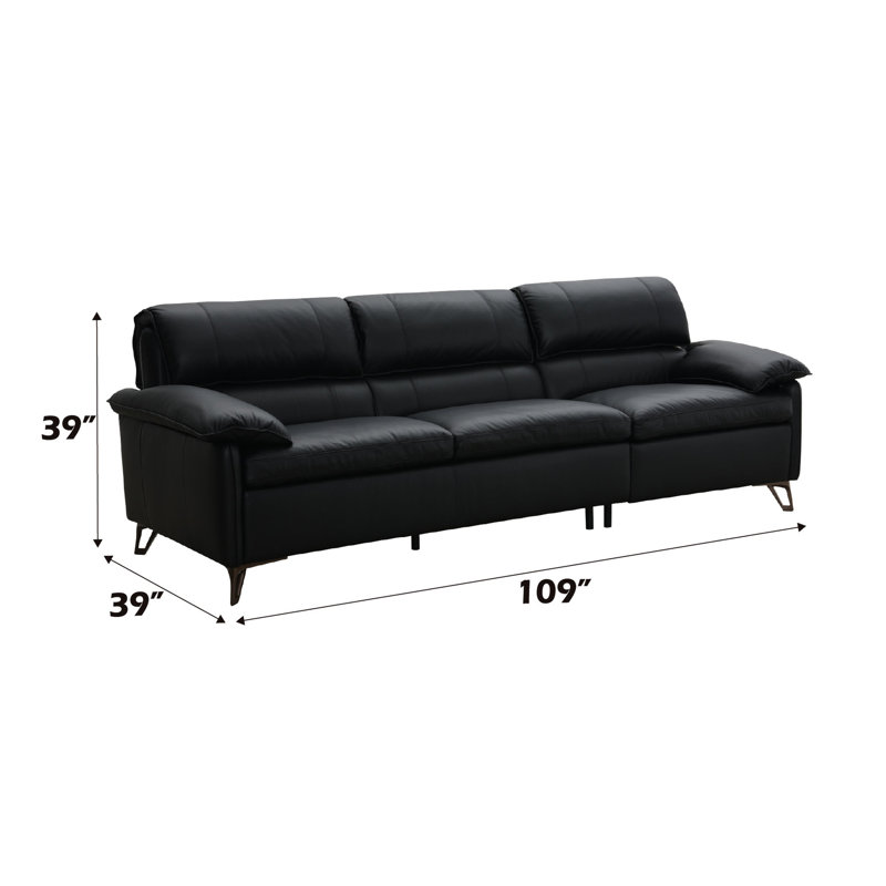 Surdimensionné 3 canapés en cuir noir - et sièges de mobilier intérieur élégant