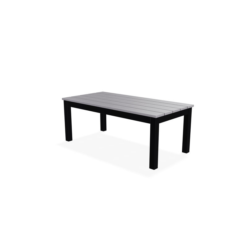 Table basse d'extérieur 24 po x 48 po en polymère rustique, Gris / Noir