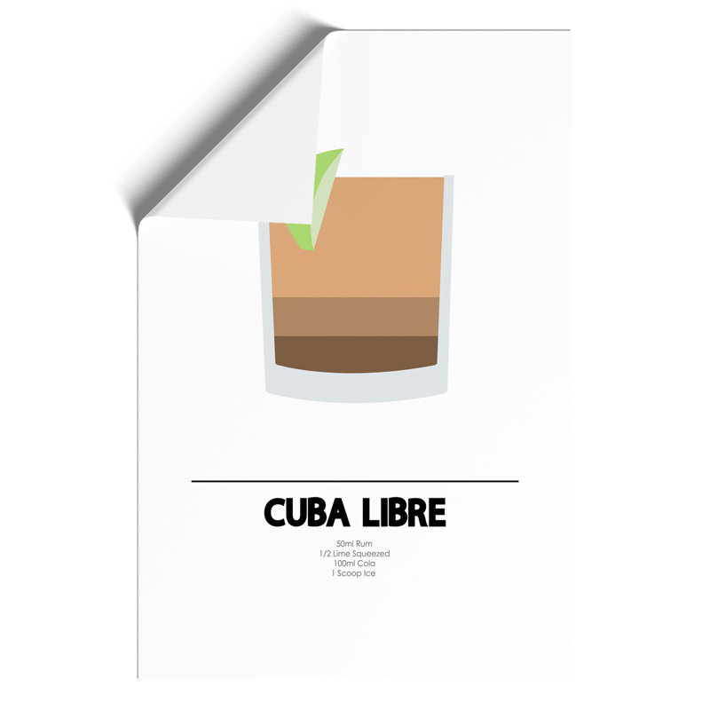 Cuba Libre - Wall Art, 59cm H x 42cm W x 0.1cm D, Unframed