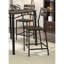 Ensemble de salle à manger 5 pièces à hauteur de comptoir avec table ronde et 4 chaises hautes, style industriel, plateau en bois massif, structure en métal, brun antique et noir profond