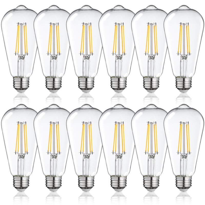 ST19 7W (75W Eqv.) Ampoules à DEL Edison à intensité variable 2700K, blanc doux, culot moyen