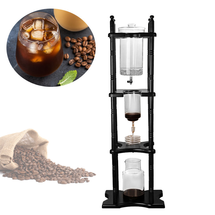 Lomana Ice Drip Coffee Maker, Commercial Pine Wood + Handmade Glass Cold  Brew Coffee Household Ice Drip Coffee Pot
