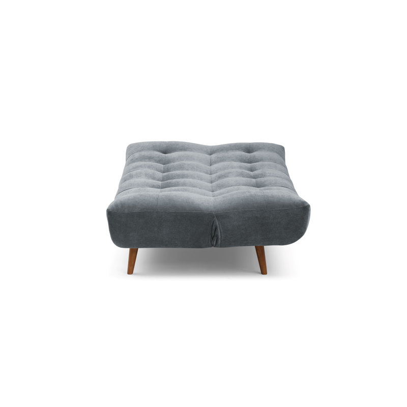 Akil  3 Seater Chenille Sofa Bed, Navy, Medium Brown Legs