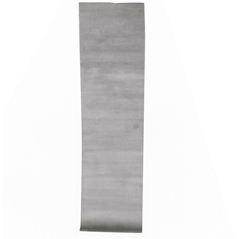 Tapis de couloir gris en laine noué à la main 2 pi 3 po x 12 pi 8 po