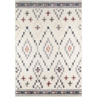 Tapis à motif géométrique ivoire Begley