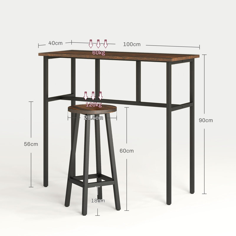 Coatesville 4 - Person Dining Set, Brown, Brown