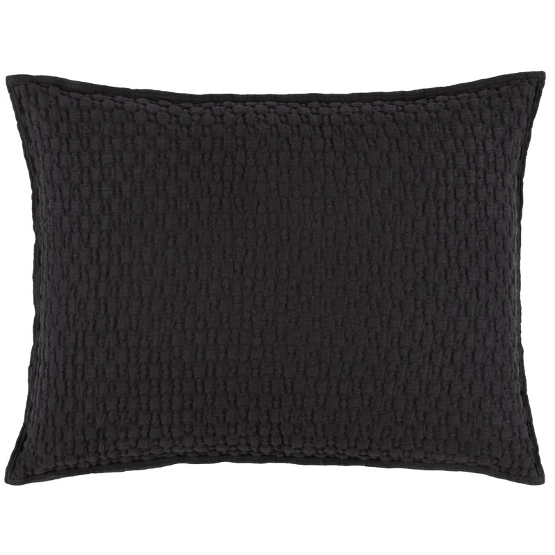 Lodi Matelasse Sham, Black, Standard