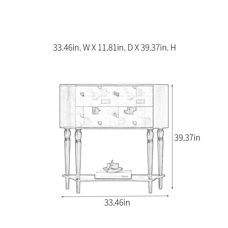 Console rétro avec 2 tiroirs