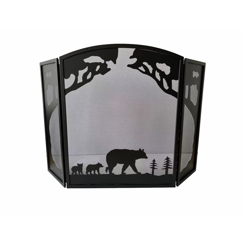 Azire 3 Panel Steel Fireplace Screen