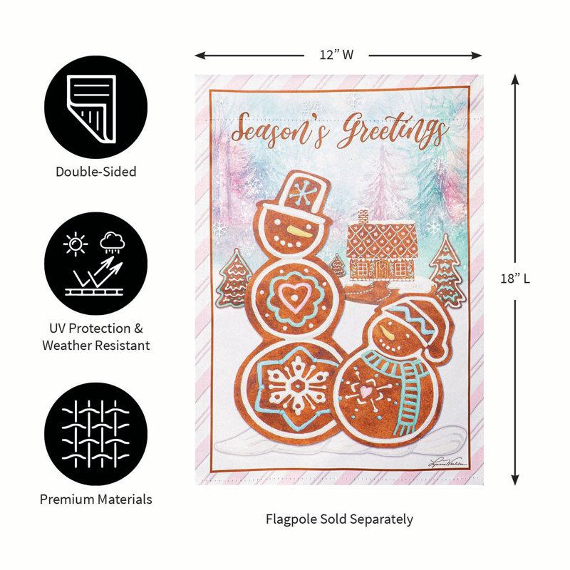 Drapeau de jardin réversible Season's Greetbread