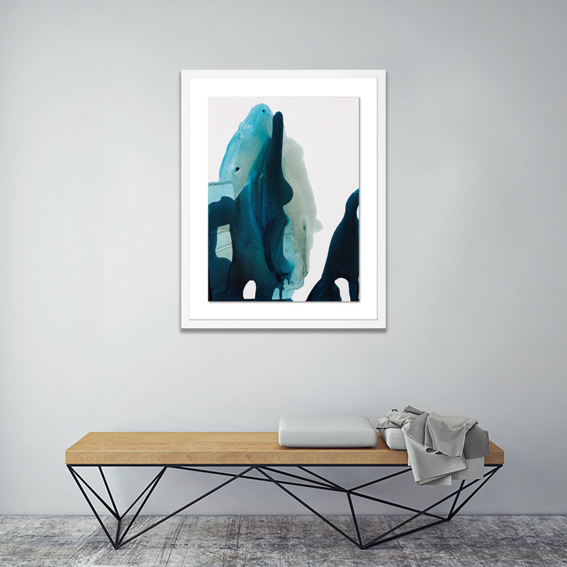 Blue Abyss IV Painting by Kim Whiteside, White, 48" H x 37" W x 2.5" D