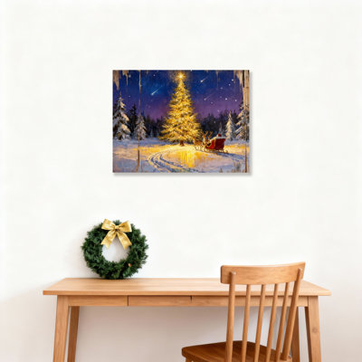 Tree Night Painting  Canvas Wall Art
