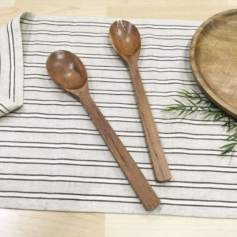 Ensemble de 2 assiettes à salade en bois Eufemia