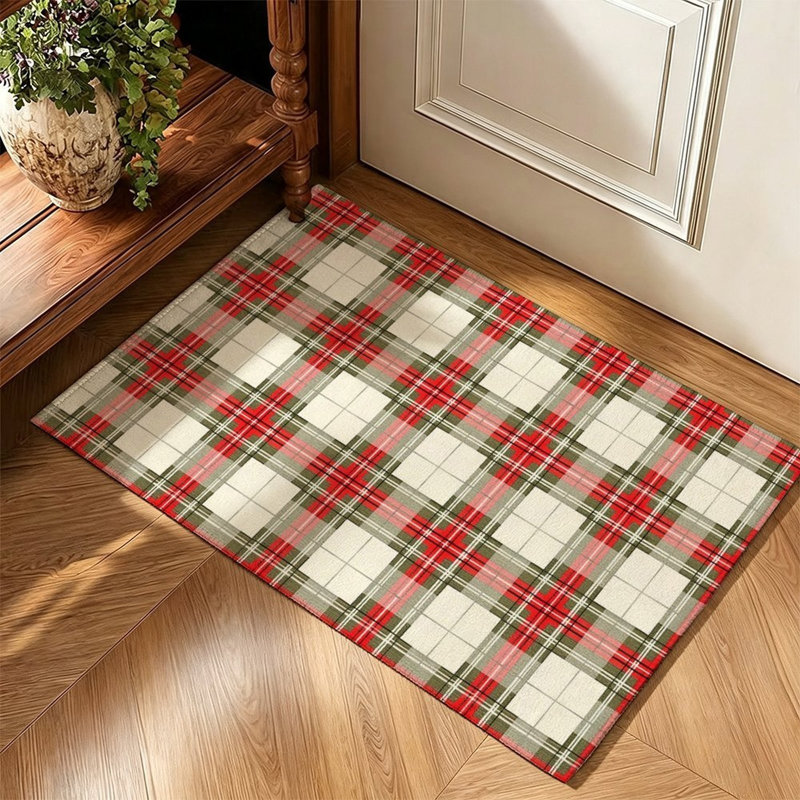 Tapis rouge à carreaux rouge 120 x 80 cm