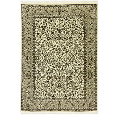 Peyton-Louise Oriental Handmade Hand-Knotted Rectangle 6'4" x 9'3" Wool Area Rug in Gray/Yellow