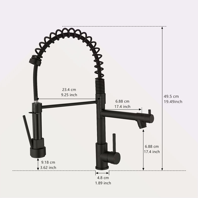 Kitchen Sink Faucet With Soap Dispenser, Kitchen Faucet With Pull Down Sprayer 2 Modes 304 Stainless Steel Single Handle Single Hole Pull Down Black Faucet