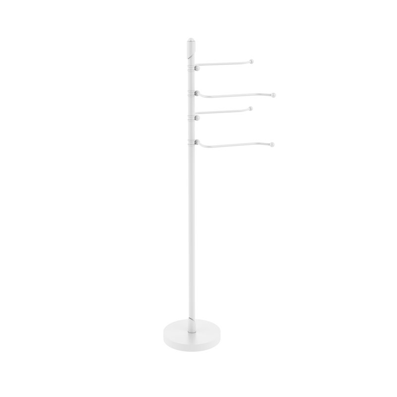 Porte-serviettes sur pied 4 accoudoirs Soho, Blanc mat