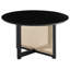 Table basse en bois massif avec support Pe Cane - Style bohémien Mid-Century rond de 31,5 pouces pour le soutien à domicile