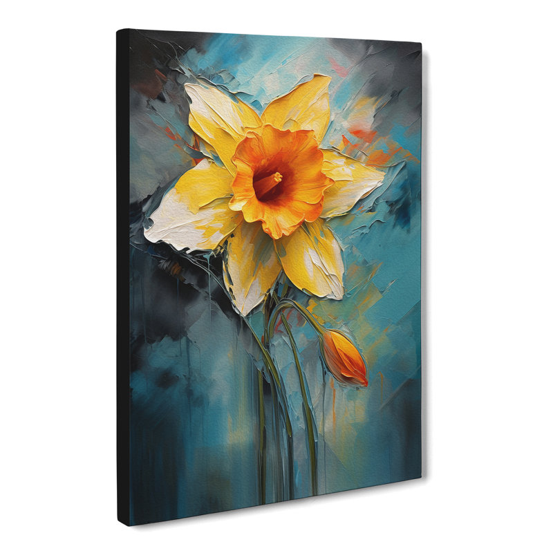 Daffodil Flower Expressionism No.2 - Print, 76cm H x 50cm W x 3cm D