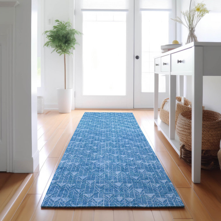 Premium Machine Washable Cerrito AMF514 Blue Rug