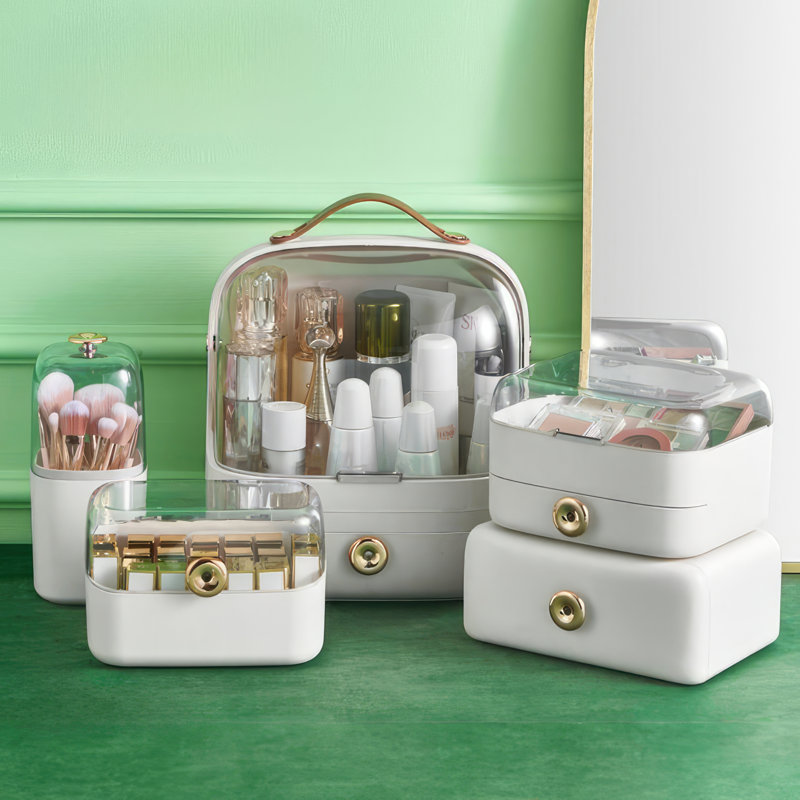 Organisateur de maquillage en plastique Mengjie, Blanc