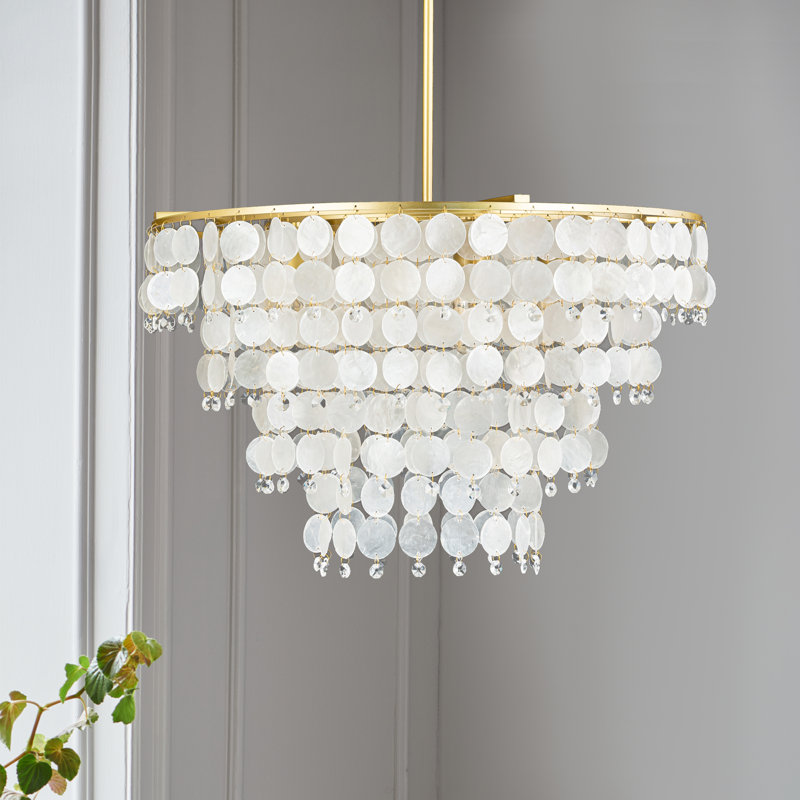 Ikraan 4 - Light Dimmable Tiered Chandelier, Gold