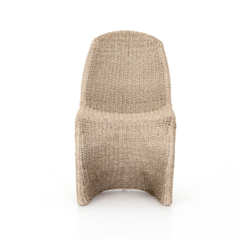Daughtery Outdoor Dining Side Chair, Vintage White