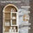 Ahart 77" H Modern Arched Freestanding Over The Toilet Storage Cabinet, Bathroom Organizer with Acrylic Doors & Adjustable Shelves,Cream-20517692
