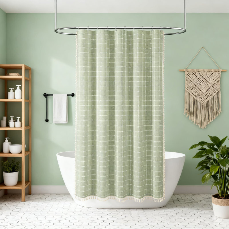 Rideau de douche Farmhouse, Vert
