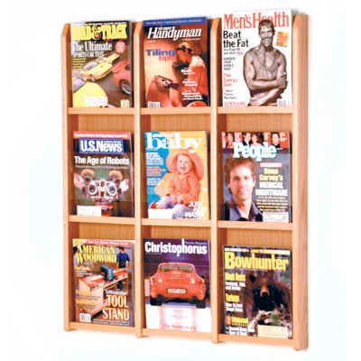 Présentoir mural à 9 poches pour magazines