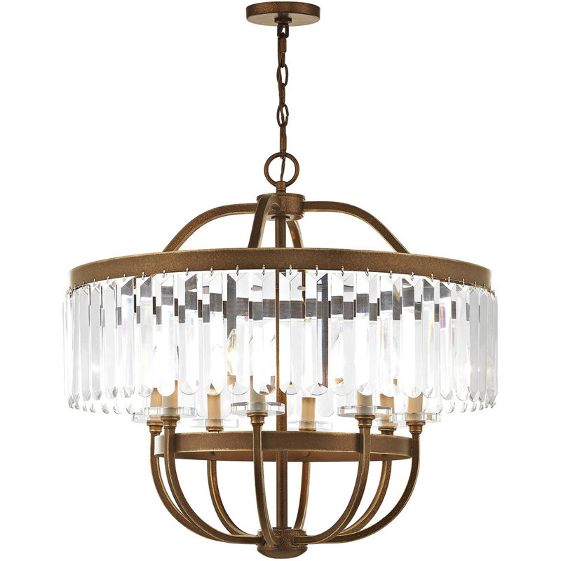 Caroline 8 - Light Dimmable Lantern Drum Chandelier