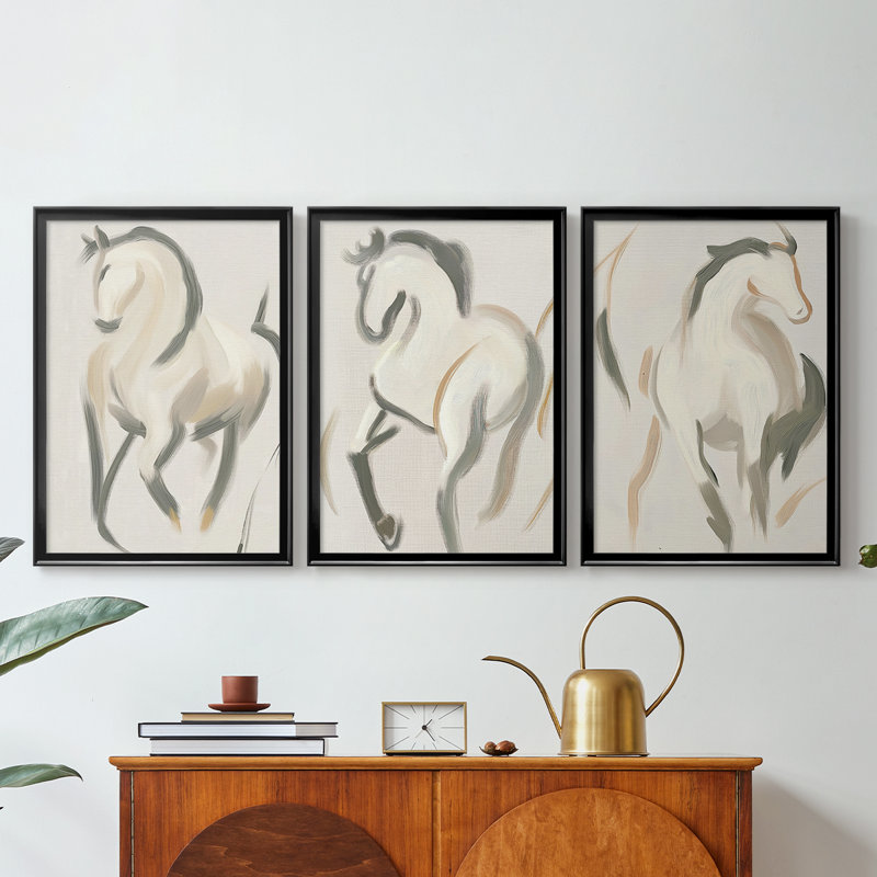 ANIMALS Series CECLxX - Toile tendue avec châssis sur mesure - 3 pièces, Noir, H 21 po x l 30 po