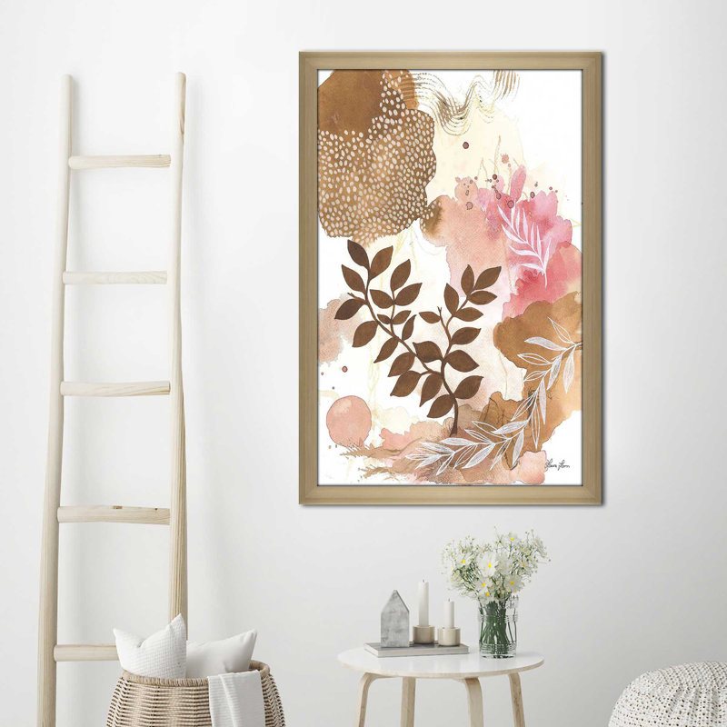 Nature Bliss II par Laura Horn - Peinture, H 49,5 po x l 33,5 po x P 1 po, Encadrement champagne