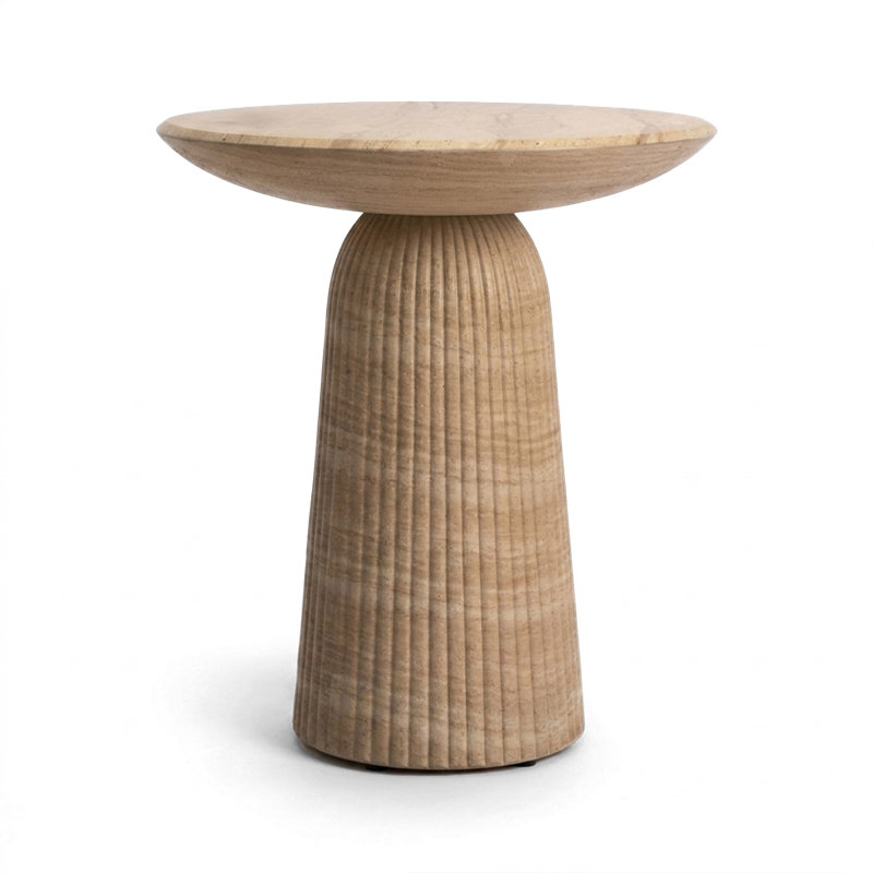 Table de bar Tithi Faux Travertine, Faux Travertine