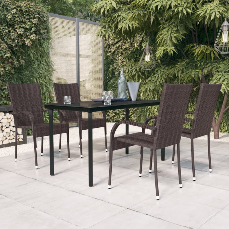 Foulks Rectangular 4 - Person 63" Long Dining Set, Black, 4, 55.1" table length