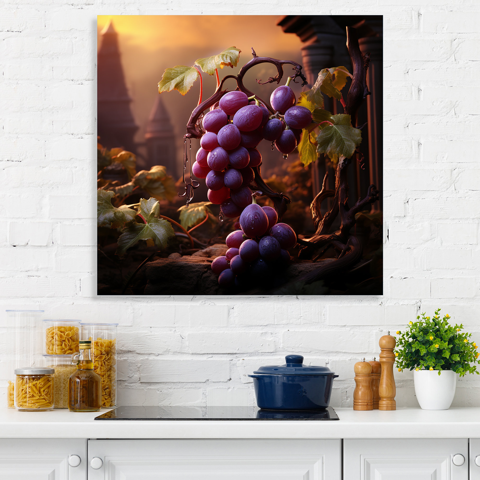 Winston Porter Fruits Royal Grapes Vineyard I - Fruits Wall Art | Wayfair