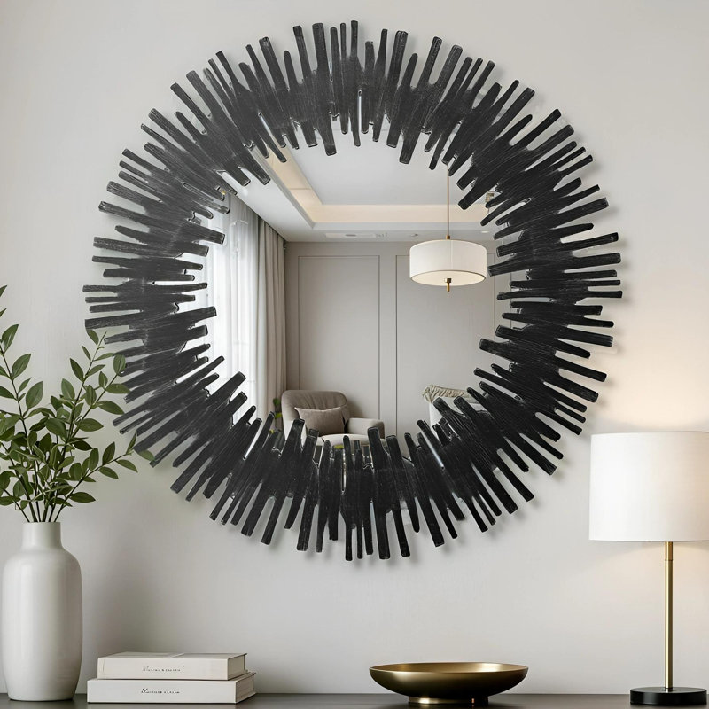 Sunburst Black Wall Mirror