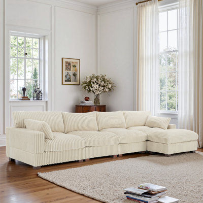 Canapé modulaire réversible 5 pièces en flanelle de fourrure de lapin avec canapé modulaire 5 pièces