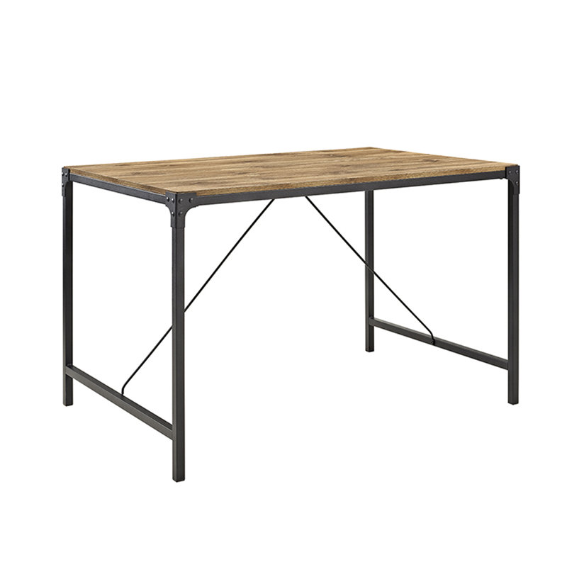 Clovis Metal Base Dining Table, Barnwood