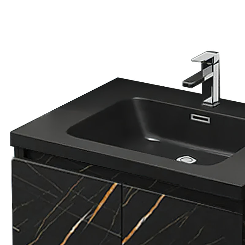 Coreyion 27.6" Modern Black Wall-Mounted Single Bathroom Vanity Set