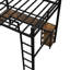 Lit mezzanine avec bureau et tablettes, structure en métal, garde-corps pour meubles de chambre à coucher, solution d'espace