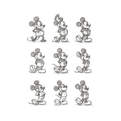 'Mickey Mouse, Sketched' Drawing Print