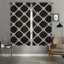 2 pièces de rideaux à motif floral à losanges rétro, rideaux en jacquard noir et beige avec passe-tringle filtrant la lumière pour le salon, la chambre à coucher, la cuisine, la décoration intérieure, l'extérieur, le mur,