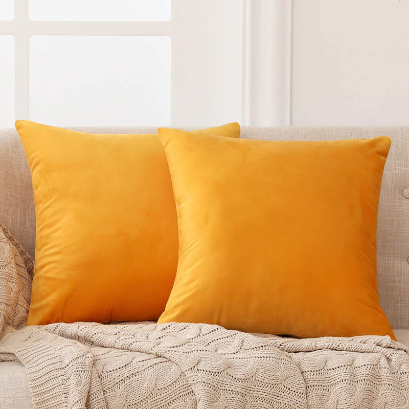 Frith Square Cushion Cover, 41cm H x 41cm W x 1cm D, Gold Yellow