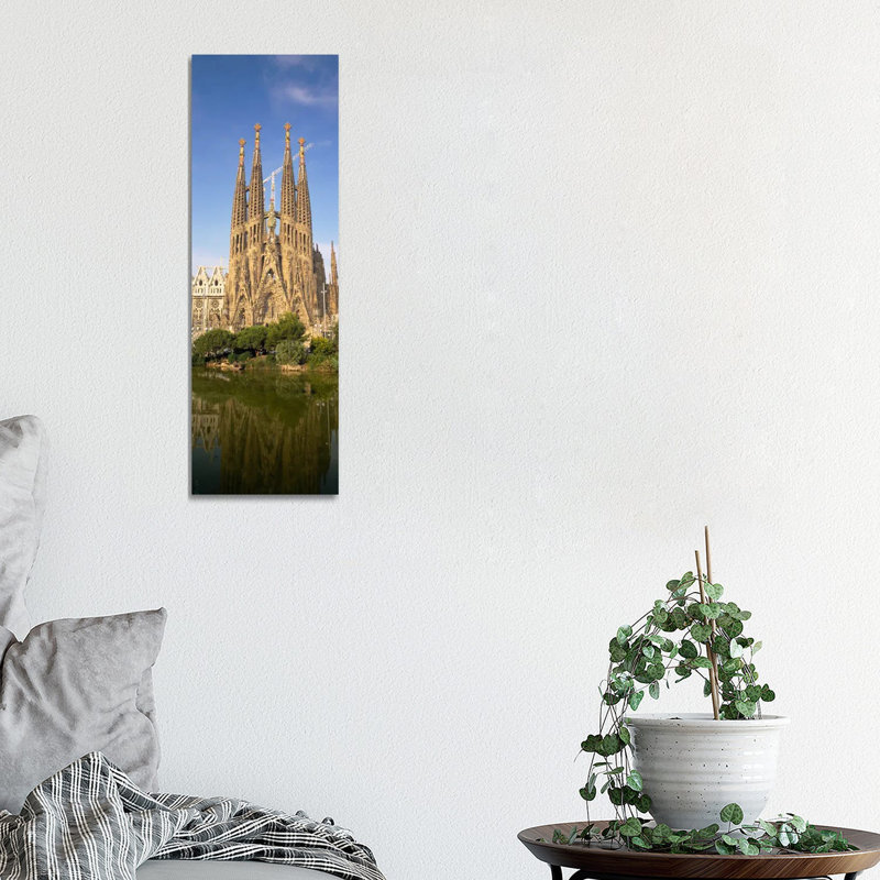 Low Angle View Of A Cathedral, Sagrada Familia, Barcelona, Spain by Panoramic Images - Wrapped Canvas Panoramic Print