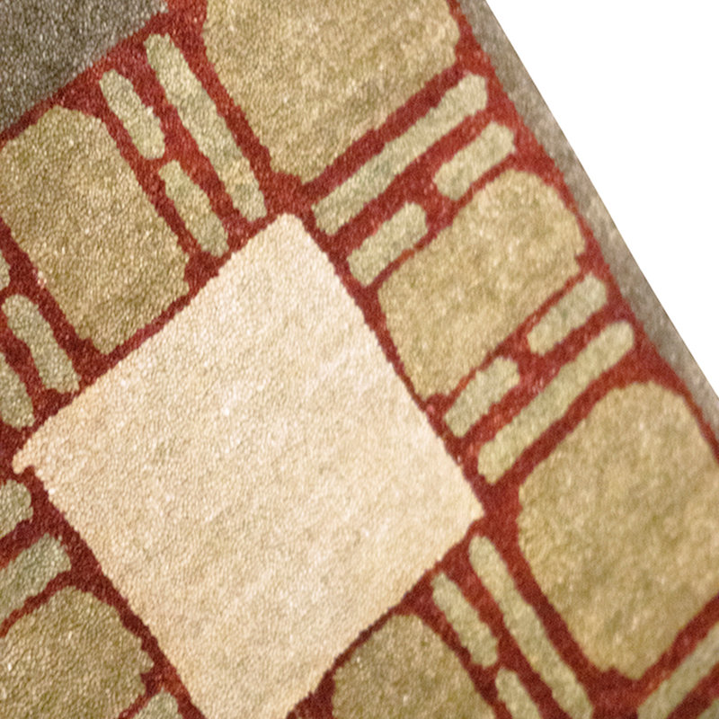 Hand Knotted Wool Area Rug in Red