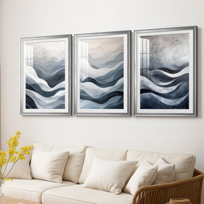 ABSTRACT Series CDLXXVIII  -Custom Framed  Premium Print W Matt - 3 Pieces